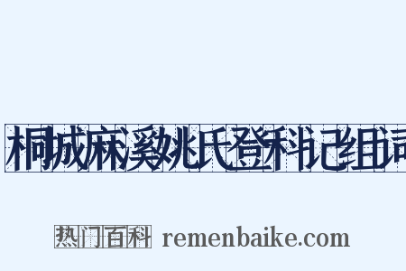 桐城麻溪姚氏登科记组词是什么意思的图片